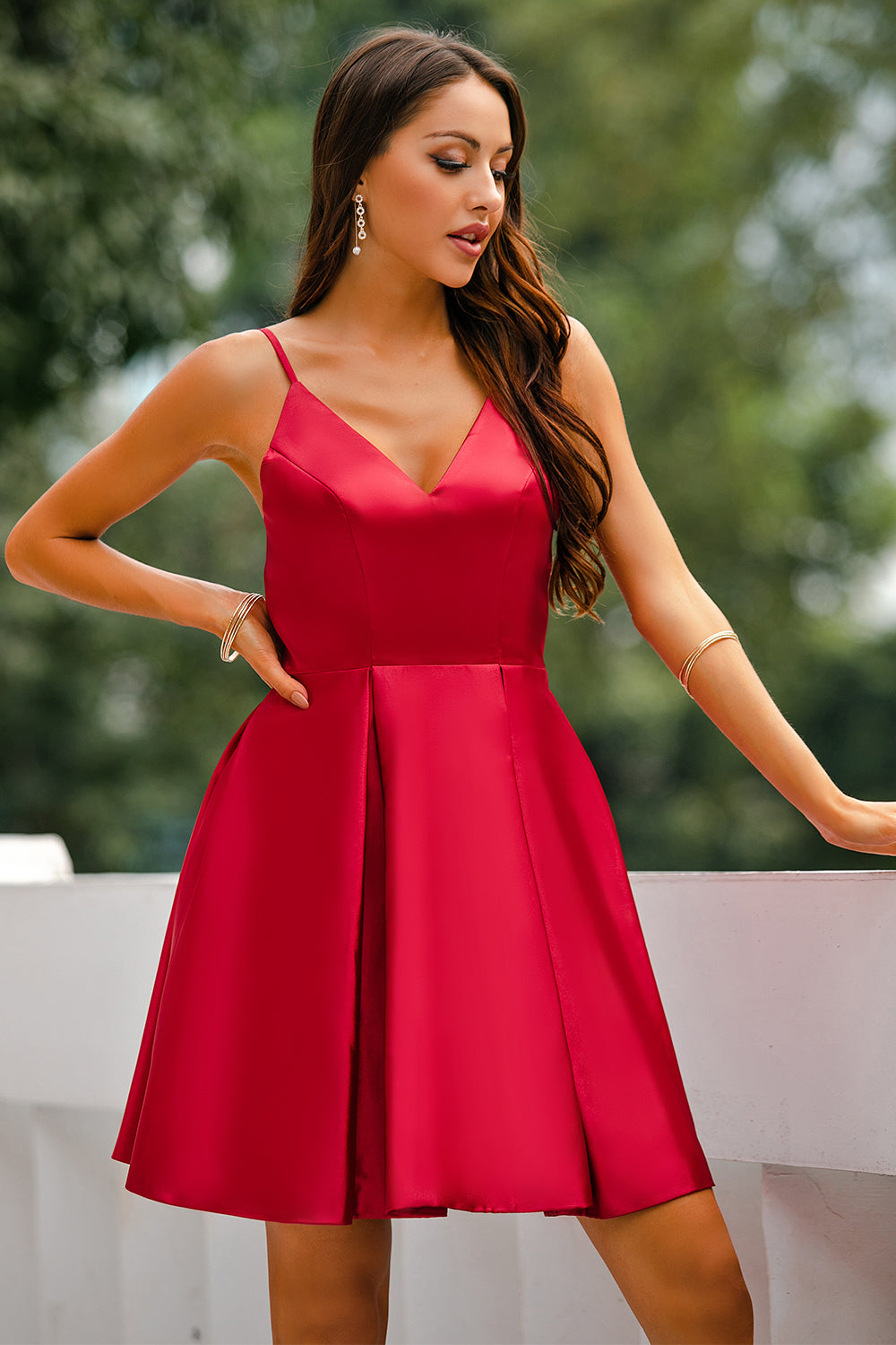 Red A-line Homecoming Dress