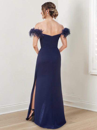 Sheath/Column Off-the-Shoulder Floor-Length Mother of the Bride Dresses