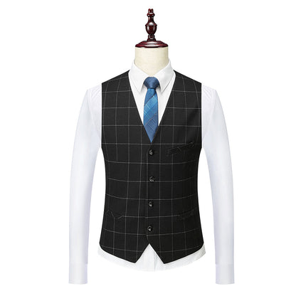 Men's Tailored Fit Single Breasted One-button 3 Pieces Plaid Wedding Suits