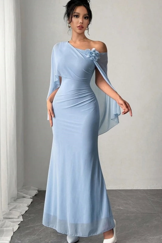 Chic Light Blue Chiffon One-Shoulder Prom Dress ZT0466