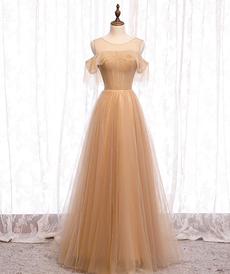 High quality A line tulle long prom dress bridesmaid dress  8370