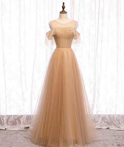 High quality A line tulle long prom dress bridesmaid dress  8370