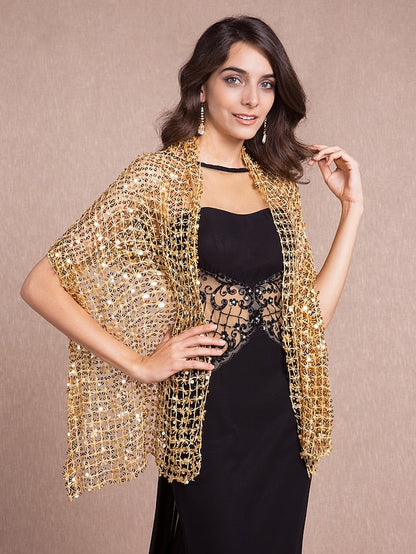 Party Evening Wedding Guest Wraps / Shawls With Sequin