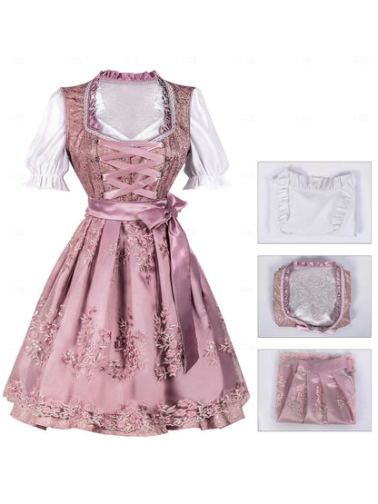 A-Line/Princess Jewel Neck Half Sleeves Knee-Length Vintage Dress with Bowknot