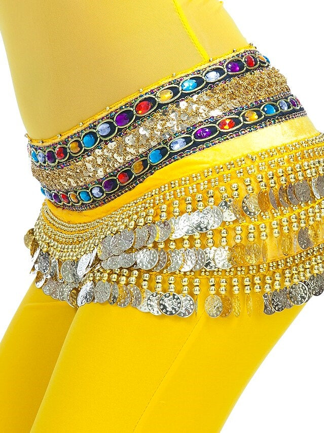 Belly Dance Coin Beading Crystals / Rhinestones Women's Training