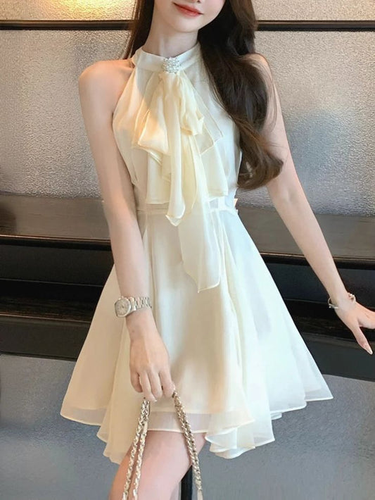 Ivory Chiffon Cocktail Dress Short Party Dress Homecoming Dress      fg7513