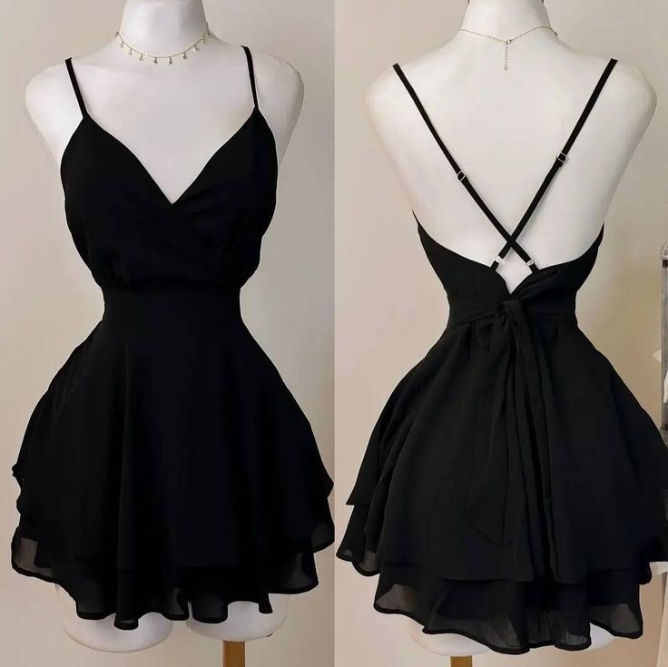 Vintage A line Black Birthday Outfits Black Homecoming Dress    fg6127