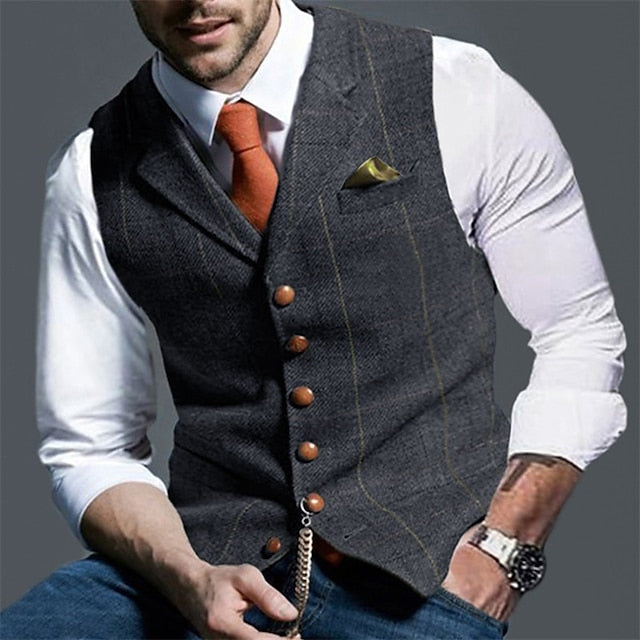 Men's Fashion Single Breasted More-buttons Vest