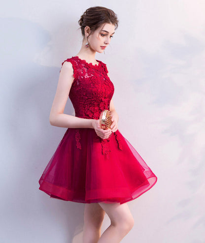 Cute lace short A line prom dress cocktail dress  8414