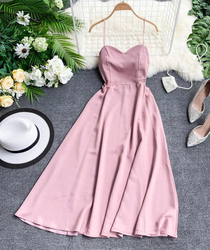 Cute A line chiffon backless dress fashion girl dress  987