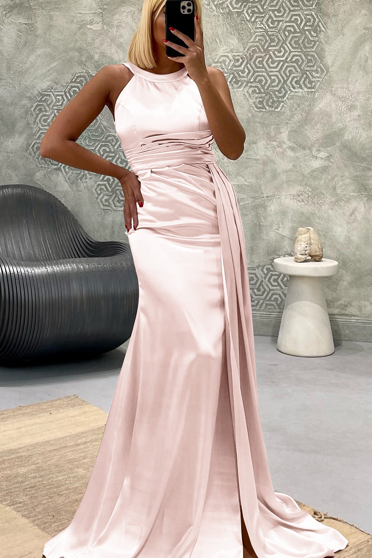 Elegant Jewel Strapless Mermaid Long Prom Dress With Pleated ED0288