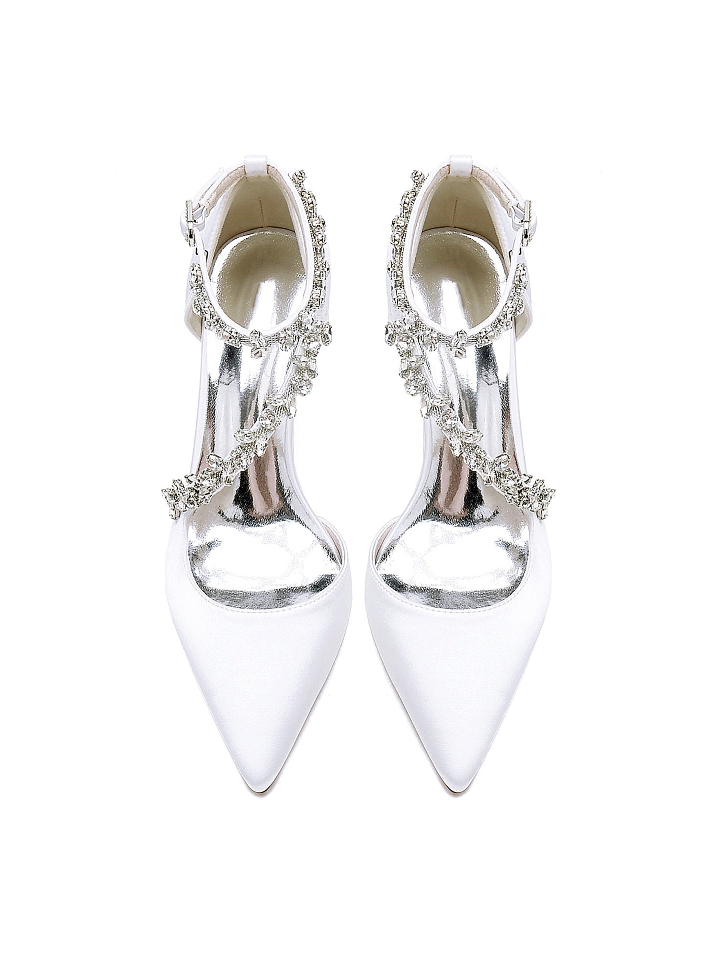 Women's Wedding Shoes Rhinestone High Heel Pointed Toe Bridesmaid Shoes