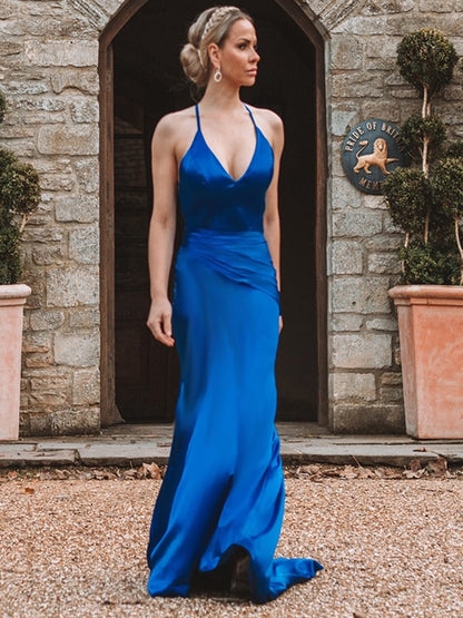 Royal Blue V-Neck Mermaid Prom Dress PD0221