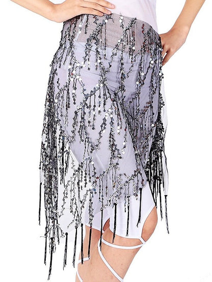 Belly Dance Dance Accessories Belt Glitter Tassel Pure Color Women's Performance