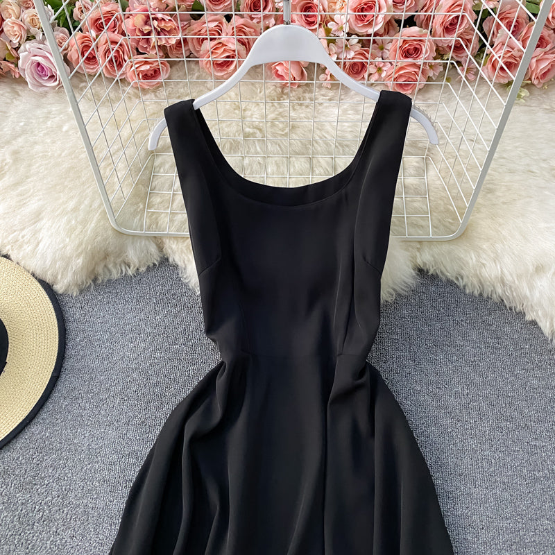 Slim waist Hepburn vintage dress  2890