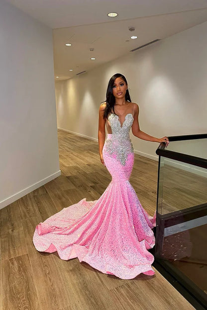 Luxurious Tulle Shoulder Straps Prom Dress Mermaid Dress HM0002