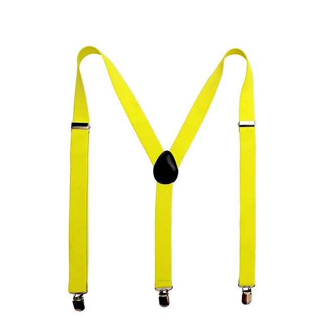 Men's Solid Color Suspender Polyester Nylon Metal Buck