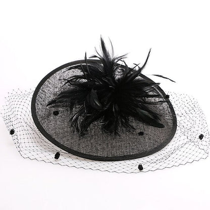 Fascinators Linen Party Evening Cocktail With Feather Headpiece