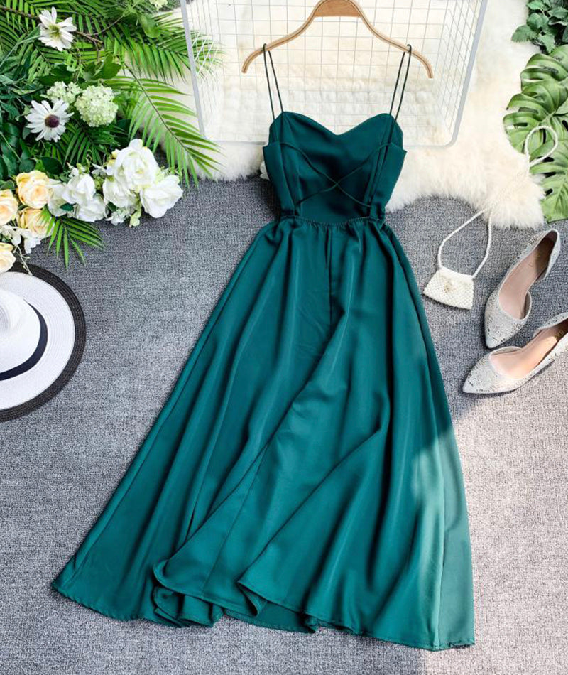 Cute A line chiffon backless dress fashion girl dress  987