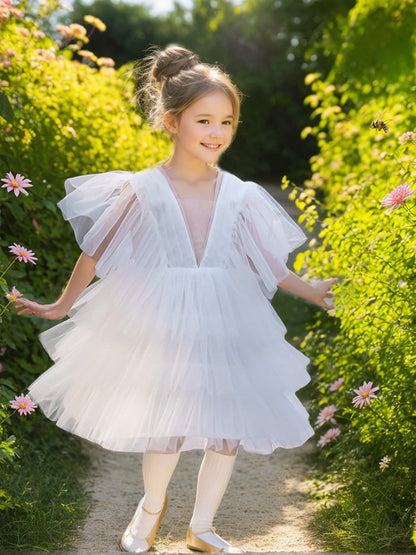 Enchanted Garden Fairy Elegant Tulle Toddler Flower Girl Dress