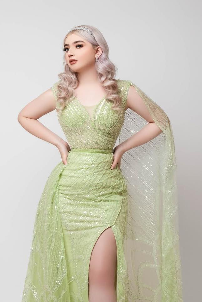 edgynewlook Amazing Mint Green Sequins Spaghtti Strap Sleeveless Prom Dress with Split