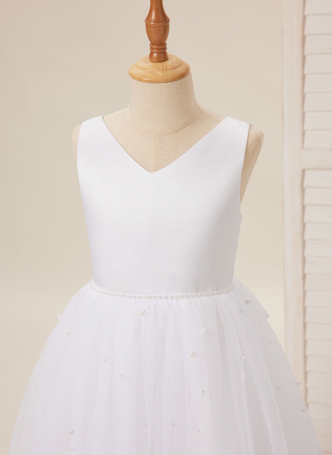 Elegant Princess Ball Gown Satin & Tulle Flower Girl Dress