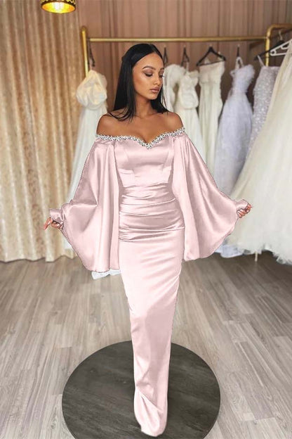 Gorgeous Black Prom Dress Long Sleeves ED0564