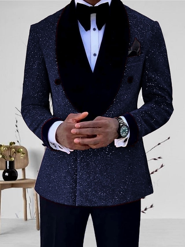 Men's Tailored Fit Single Breasted One-button 2 Pieces Wedding Suits