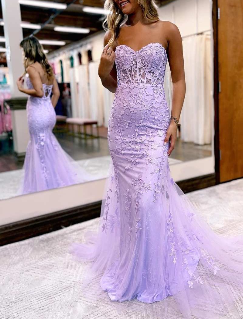 Tinsley |Mermaid Sweetheart Tulle Lace Prom Dress