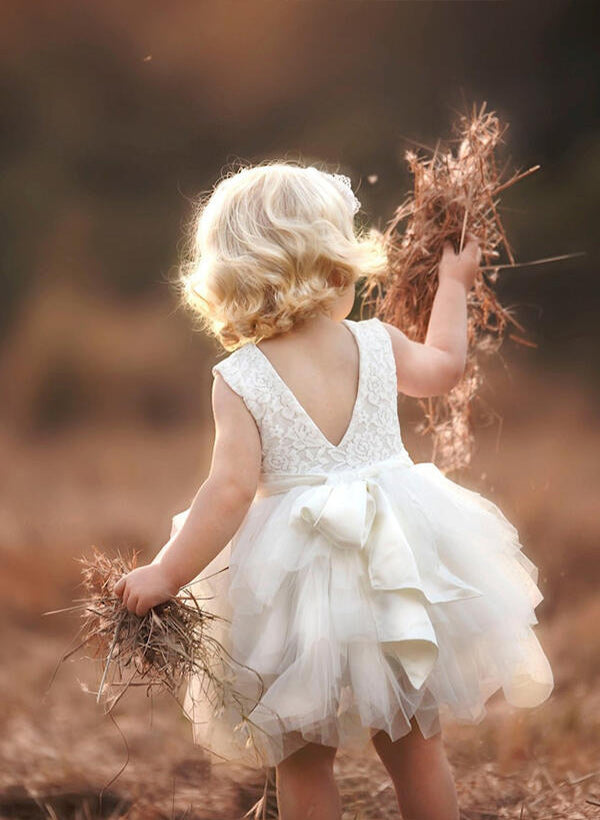 Ball Gown Tulle Flower Girl Dresses With Lace