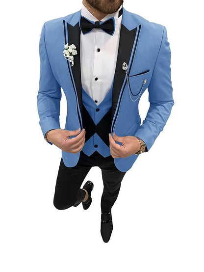 Men's Tailored Fit Single Breasted One-button 3 Pieces Wedding Suits