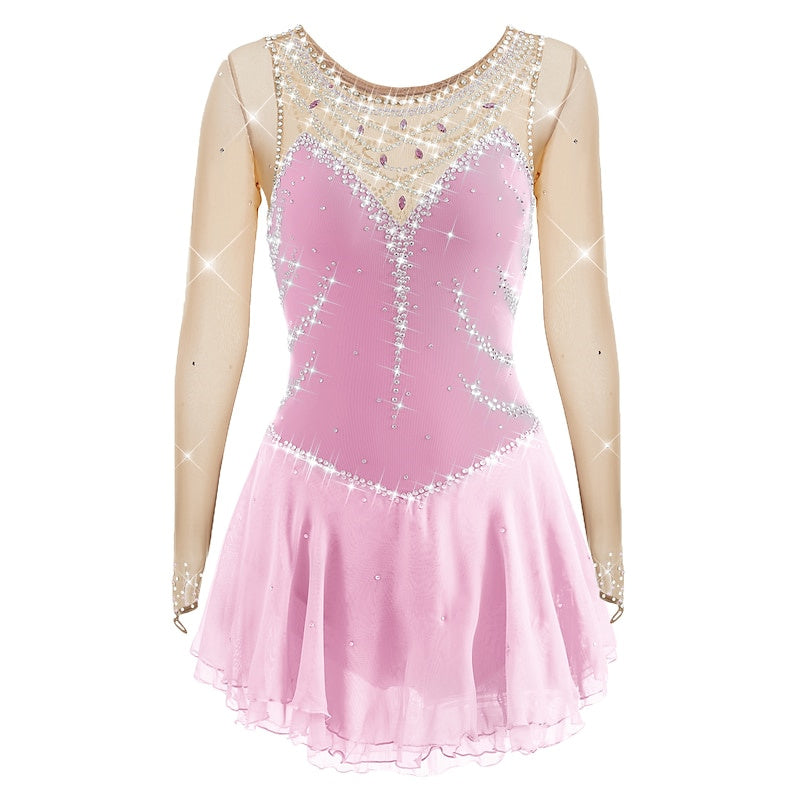 Figure Skating Women's Girls' Sleeveless Training Practice Sparkly Ice Skating Dress