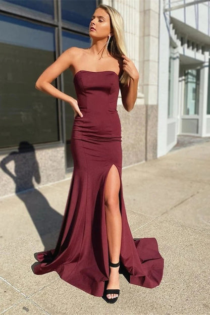 Burgundy Sweetheart Mermaid Prom Dress PD0124