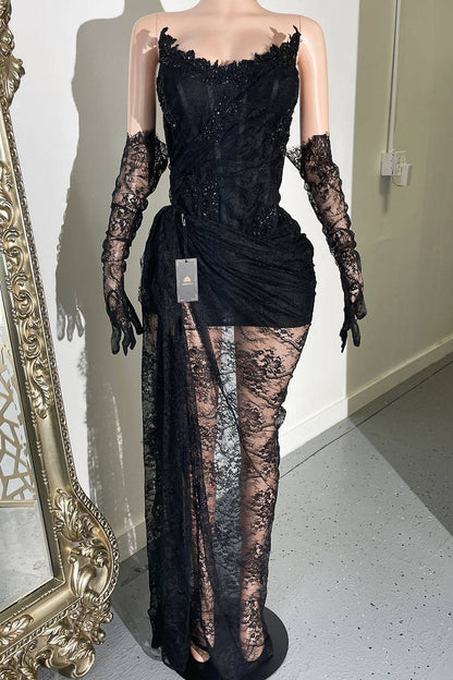 Iris Black Lace Dress (Ready to Ship)