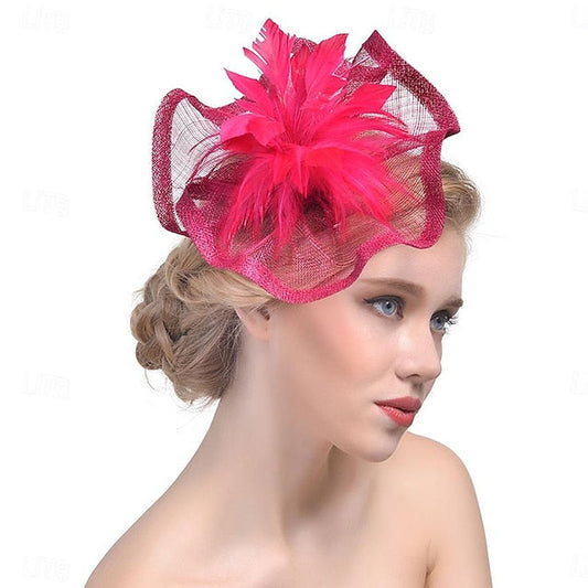 Fascinators Organza Horse Race Cocktail Elegant Vintage With Feather Bows Headpiece