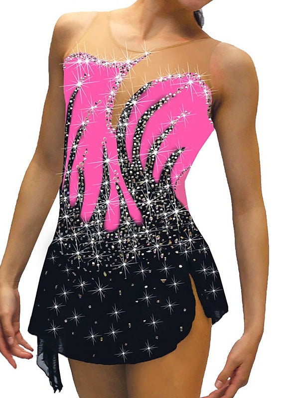 Figure Skating Women's Girls' Training Practice Sleeveless Ice Skating Dress