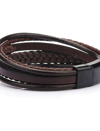 Men's Leather Bracelet Classic Imagine Stylish Simple Ethnic Fashion