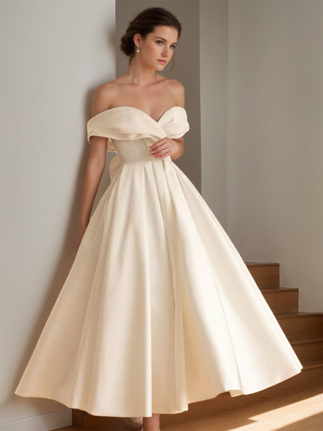 A-Line/Princess Sweetheart Sleeveless Ankle-Length Wedding Dress With Bowknot