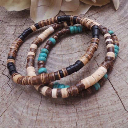 Men's Minimalist Turquoise Wooden Beads Trendy Funky Premium Bracelet Accessories