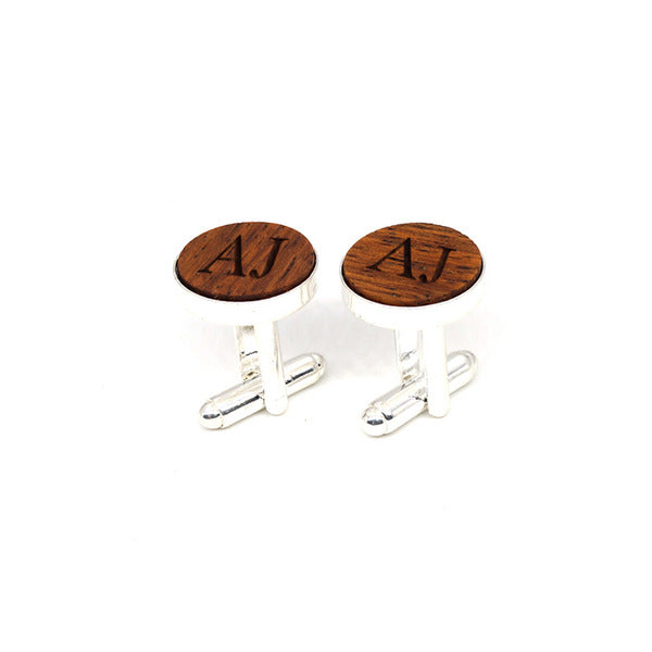 Personalized Vintage Wood Copper Cufflinks