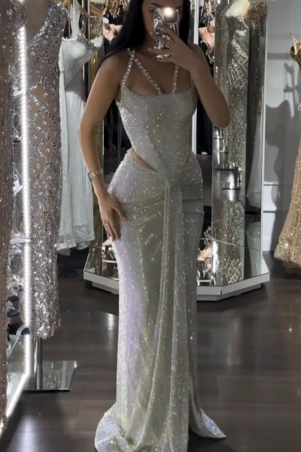 Sparkle Luxurious Beaded Prom Dress With Split ZT0185