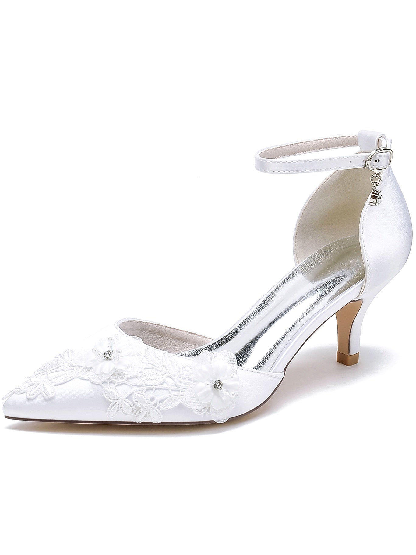 Women's Wedding Shoes Applique Stiletto Heel Pointed Toe Bridal Shoes