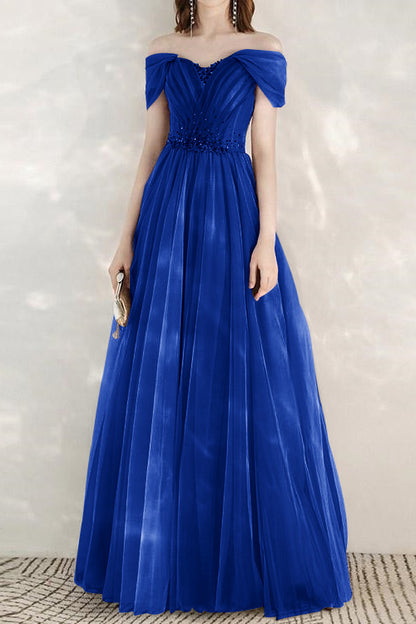 Edgynewlook Elegant Infinity Tulle Long Prom Dress With Sweetheart Sequins