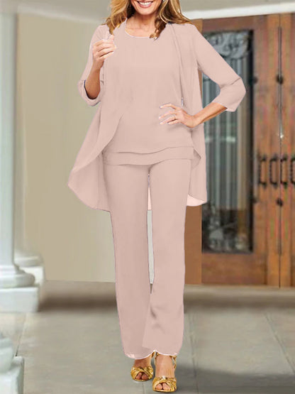 Chiffon Scoop Mother of the Bride Pantsuits