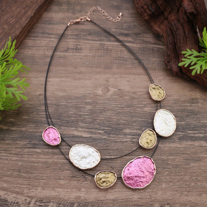 Exaggerated Daily Colorful Irregular Oval Wire Necklace