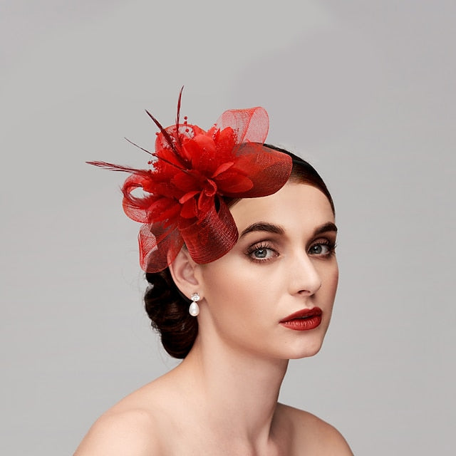 Special Occasion Tulle Fascinators with Feather