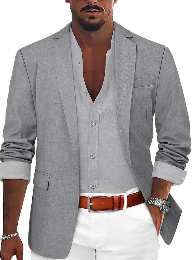 Men's Fashion Tailored Fit Single Breasted One-button Casual Blazer Jacket