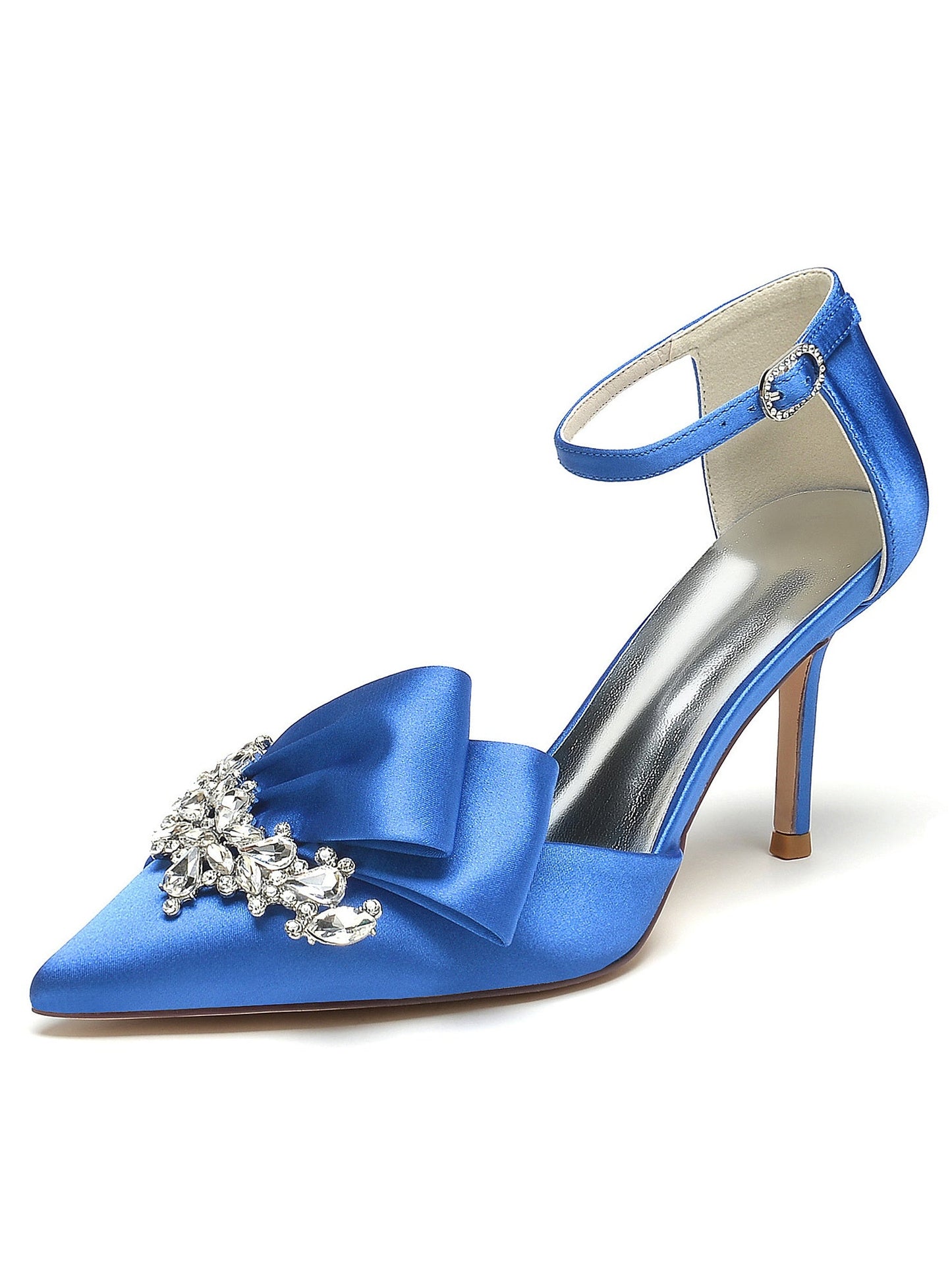 Women's Wedding Rhinestone High Heel Pointed Toe Bridesmaid Shoes