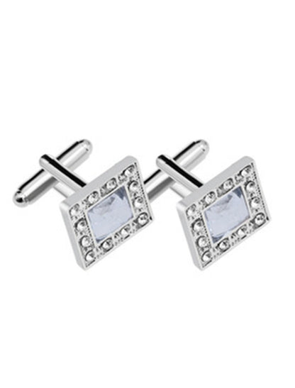 Men's Cubic 2Pcs Cufflinks with Rhinestones