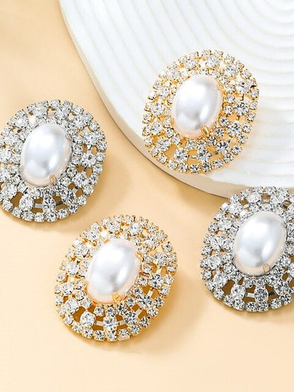 Stud Earrings For Women's Clear White Wedding Work Daily Trendy Earrings